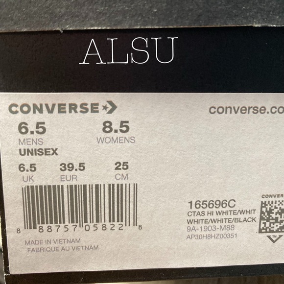 Converse Ctas HI Big Logo White W AUTHENTIC - Picture 7 of 7